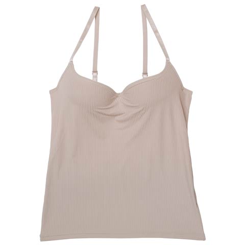 10/27新作!シンプルリブストレッチカップ付きキャミソール(モカ-S)