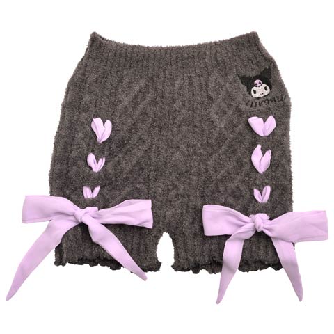 クロミレースアップケーブルニットパンツ(ブラック-M)