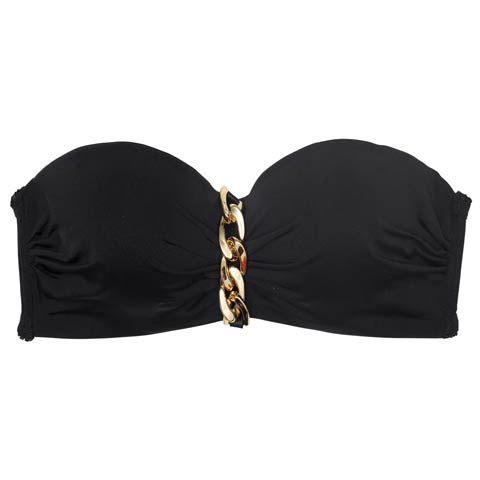 10/9再販!【ノンワイヤー】スパークリングチェーンチューブブラジャー単品(ブラック-M)