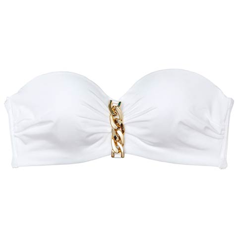 10/9再販!【ノンワイヤー】スパークリングチェーンチューブブラジャー単品(ホワイト-M)