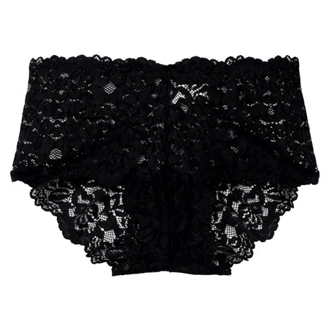9/18再販!フルールシアー総レースヒップハングショーツ単品(ブラック-M)