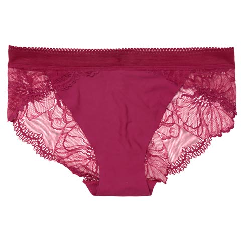 8/18新作!レーシィディープフラワーバック透けフルバックショーツ単品(ワインレッド-S)