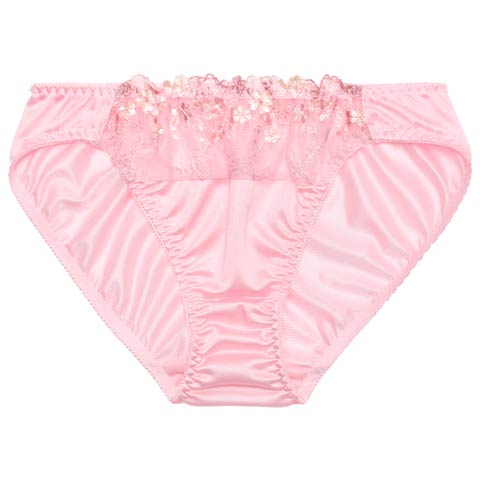 3/16新作!シンプルフルールエンブロイダリーフルバックショーツ単品(ピンク-M)