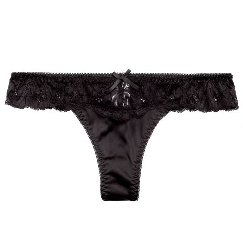 4/27新作!シンプルシアーレースTバックショーツ単品(ブラック-M)