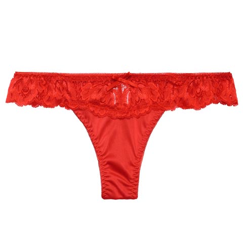 4/27新作!シンプルシアーレースTバックショーツ単品(レッド-M)