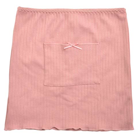 ワンカラーリボンポケット付きウエストウォーマー(ピンク-M-L)