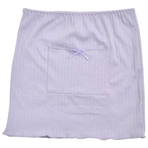 ワンカラーリボンポケット付きウエストウォーマー(パープル-M-L)