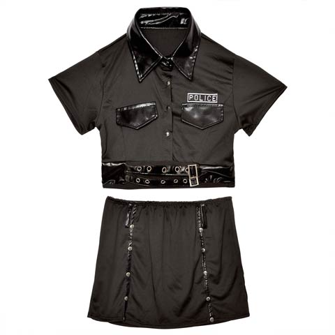 [2点セット]セクシーパンクポリスコスプレランジェリー【2025ハロウィン/コスプレ】(ブラック-M)