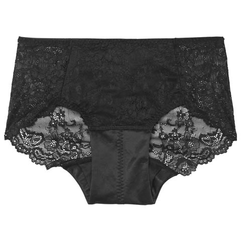 ストレッチレースサニタリーショーツ(ブラック-M)