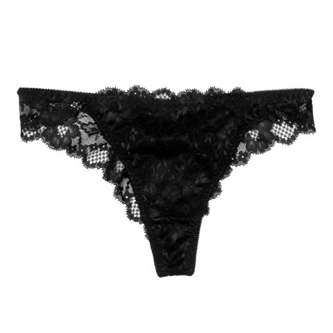 11/18再販!フラワースカラップレーシィバック透けTバックショーツ単品(ブラック-M)