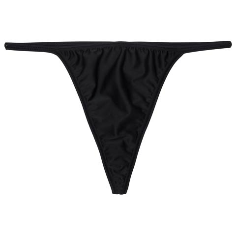 7/25新作!ワンカラーストリングストレッチTバックショーツ単品(ブラック-M)