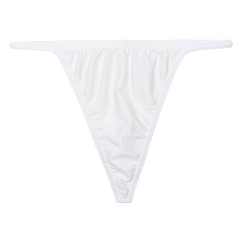 7/25新作!ワンカラーストリングストレッチTバックショーツ単品(ホワイト-M)