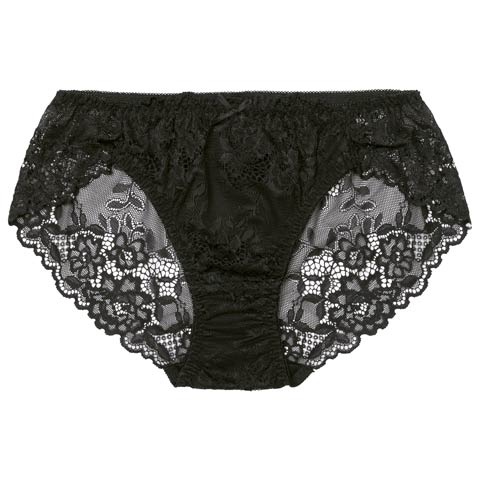 9/12新作!ドリーミーレースバック透けフルバックショーツ単品[おそろいショーツ](ブラック-M)