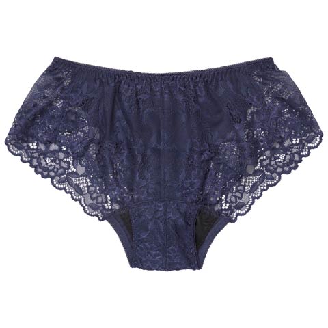 11/15再販!ドリーミーレースサニタリーショーツ単品[おそろいショーツ](ネイビー-M)