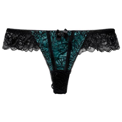 【Tバック】マジェスティックシアーレーシィバック透けTバックショーツ単品[おそろいショーツ](グリーン-M)