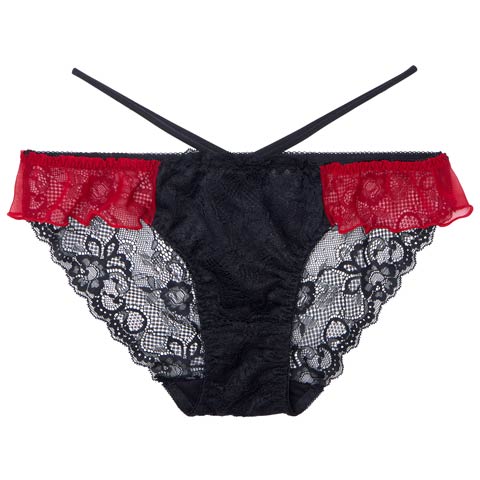 ラグジュアリーチュールカップフルバックショーツ単品[おそろいショーツ](レッド-M)