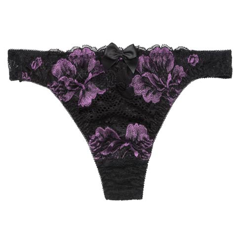 8/20新作!【Tバック】マジェスティックフルールバック透けTバックショーツ単品[おそろいショーツ](パープル-M)