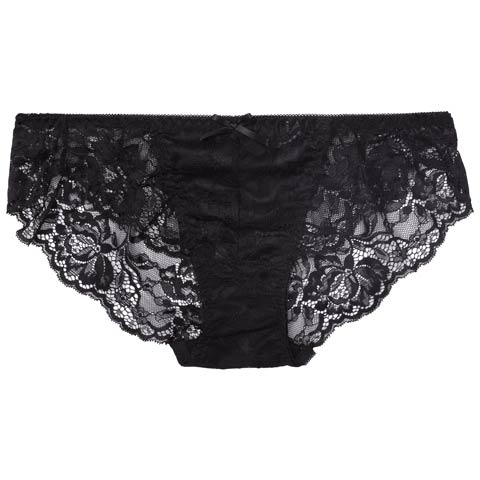 9/3新作!ロマンティックレーシィクロスバック透けフルバックショーツ単品[おそろいショーツ](ブラック-M)