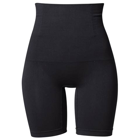 9/12再販!ロングハイウエスト3分丈ガードル(ブラック-M-L)