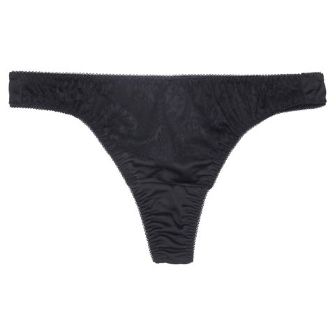 6/30新作!【Tバック】シンプルフロントレースTバックショーツ単品(ブラック-M)