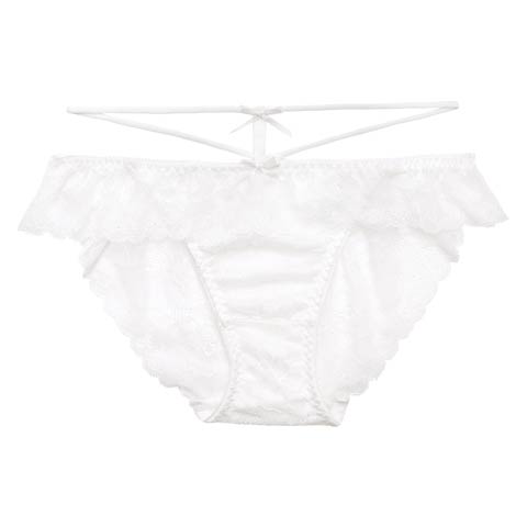 4/22新作!ドーリーリボンコードバック透けフルバックショーツ単品[おそろいショーツ](ホワイト-M)