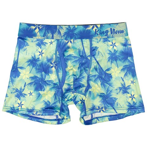パームツリープリント男性用ボクサーパンツ(ネオン-M)
