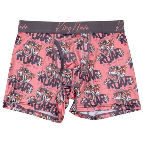 7/23新作!ロアータイガープリント男性用ボクサーパンツ(ピンクタイガー-M)