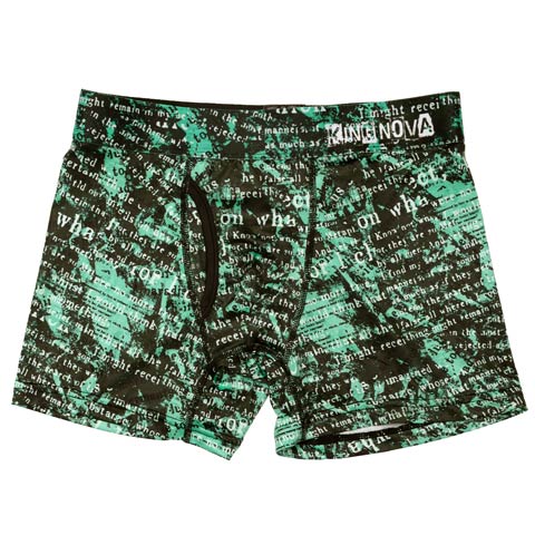 9/5新作!英字プリント男性用ボクサーパンツ(グリーン-M)