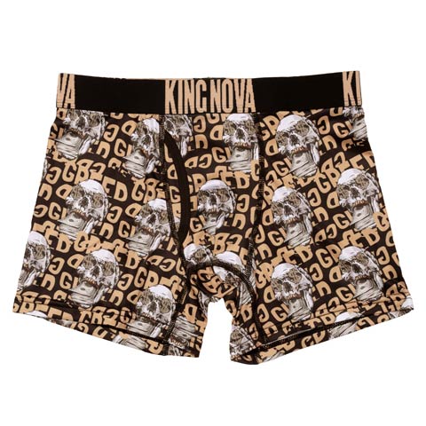 9/8新作!ブラックスカルプリント男性用ボクサーパンツ(ブラックスカル-M)