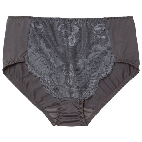 9/26新作!ベーシックフラワーレース下腹補正ショーツ単品[おそろいショーツ](ダークグレー-M)