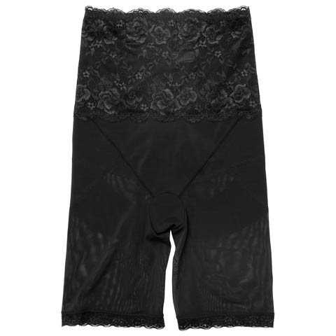 11/27再販!フラワーレースハイウエスト骨盤サポートガードル(ブラック-M)