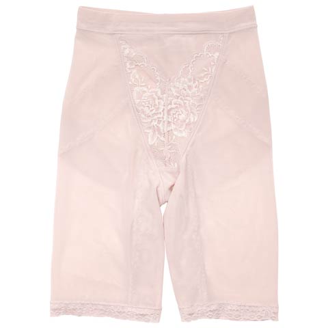 9/24新作!Ｖカットフラワーレース補正ガードル単品(ピンクベージュ-M)