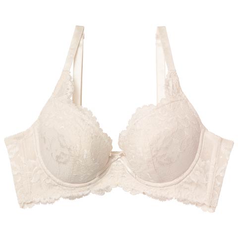 9/26新作!ベーシックフラワーレース育乳ブラジャー単品(クリーム-B70)