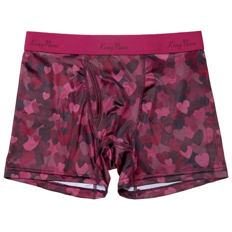 11/12新作!ダークハートプリント男性用ボクサーパンツ(ピンク-M)