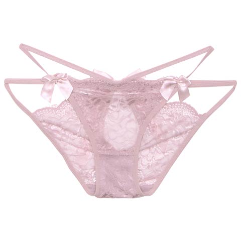 7/4新作!バックカットレースリボンフルバックショーツ単品(ピンク-フリー)