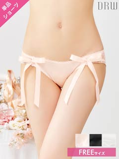 4/7新作!ロマンティックリボンレースバック透けフルバックショーツ単品