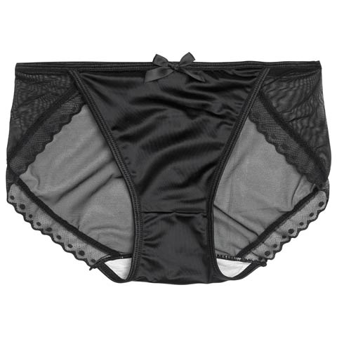 シアースカラップドットフルバックショーツ単品(ブラック-M)