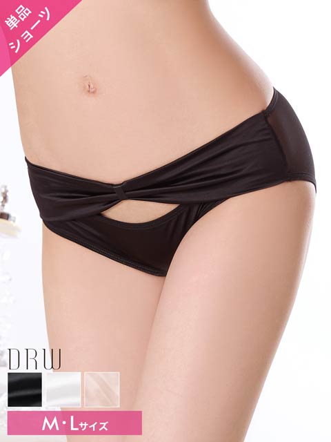 リボンデザインシースルーフルバックショーツ単品