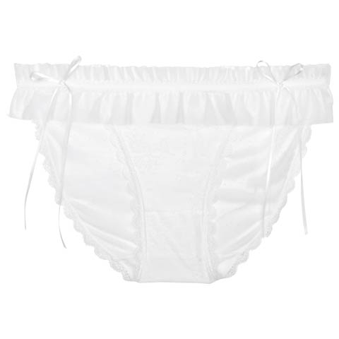 7/11新作!フリルチュールリボンフルバックショーツ単品(ホワイト-M)