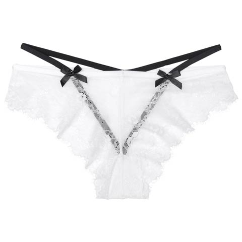 10/21再販!アイラッシュレースコードバック透けフルバックショーツ単品(ホワイト-フリー)