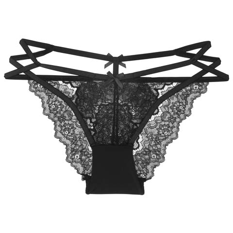 8/13新作!クロスレーシィコードバック透けフルバックショーツ単品(ブラック-フリー)