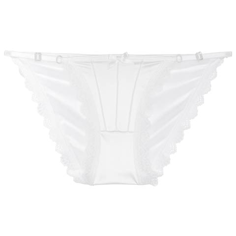 8/6新作!スカラップレースストリングフルバックショーツ単品(ホワイト-M)