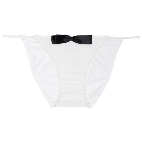 8/4新作!バックホールリボンストリングフルバックショーツ単品(ホワイト-フリー)
