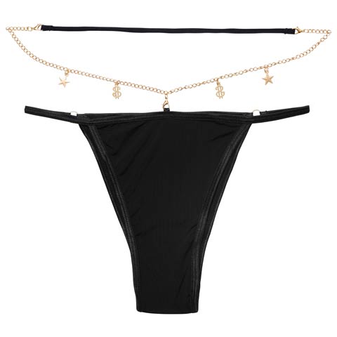 10/8新作!【Tバック】チャームストリングTバックショーツ単品(ブラック-フリー)