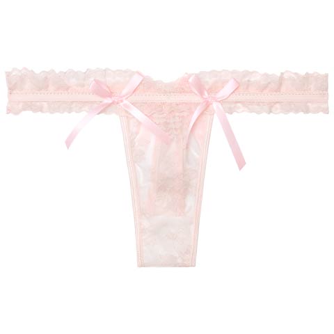 10/31新作!フルーレットレースリボンTバックショーツ単品(ピンク-フリー)