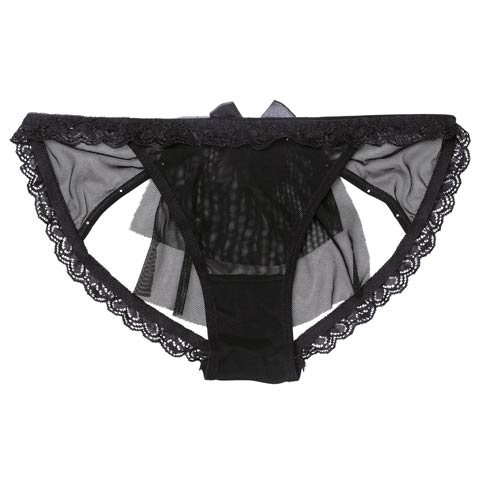 10/24新作!パールリボンチュールバックオープンフルバックショーツ単品(ブラック-フリー)