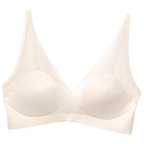 11/7新作!シアーメッシュシームレスブラジャー単品(アイボリー-M)