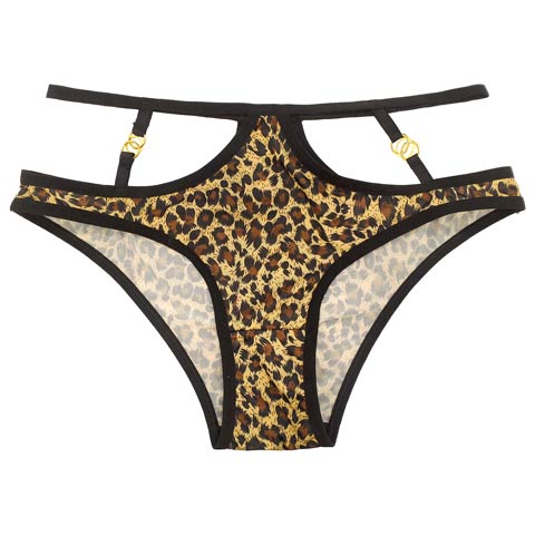 12/4再販!アニマルチェーンストリングカットフルバックショーツ単品(レオパード-M)