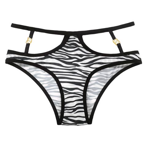 12/4再販!アニマルチェーンストリングカットフルバックショーツ単品(ゼブラ-M)