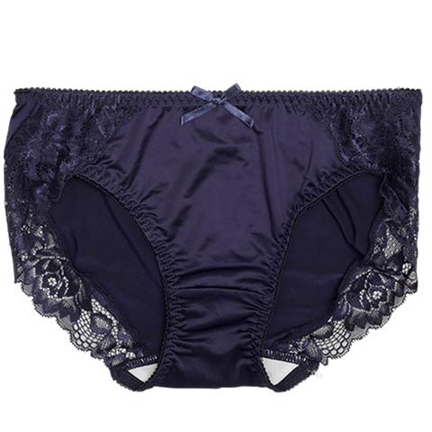 12/12再販!リボンフラワーレースサニタリーショーツ単品(ネイビー-M)